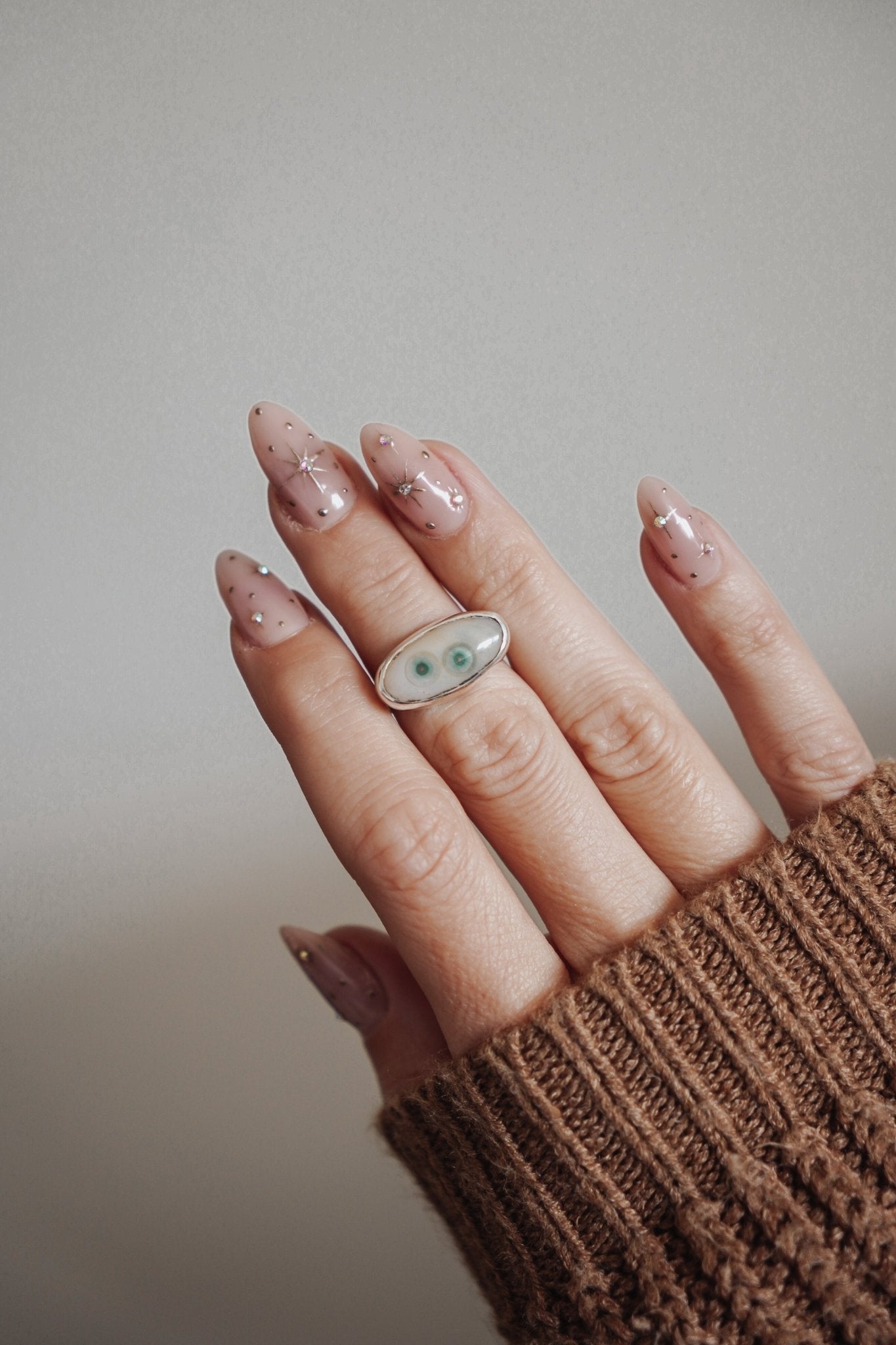 Ocean Jasper Horizontal Ring (Size 8.5) - Golden Road Crafted