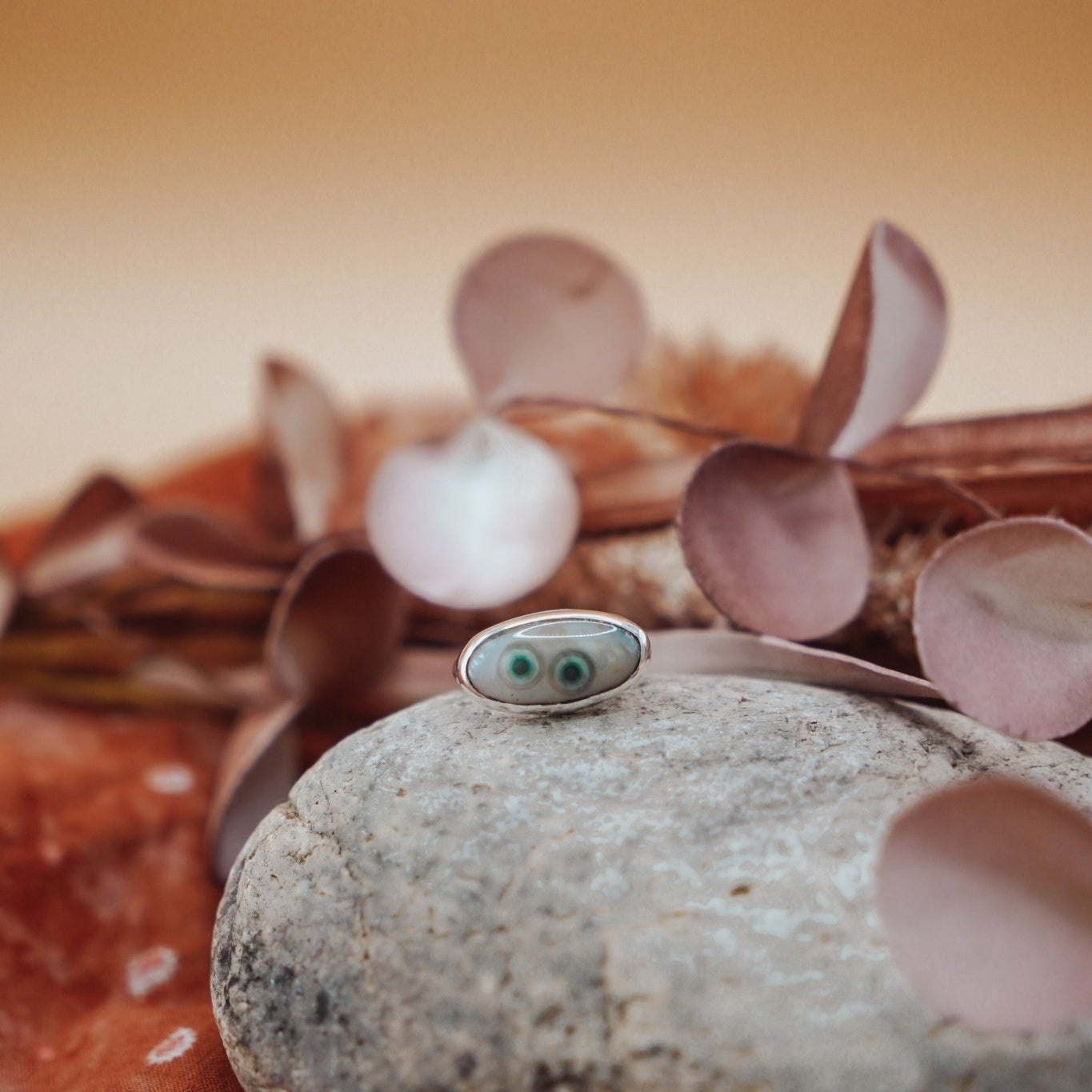 Ocean Jasper Horizontal Ring (Size 8.5) - Golden Road Crafted