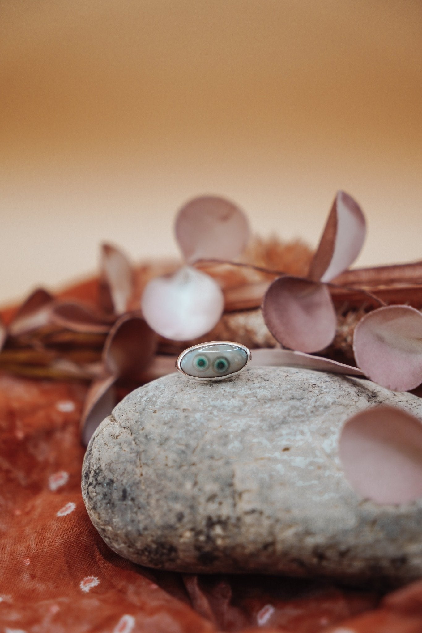 Ocean Jasper Horizontal Ring (Size 8.5) - Golden Road Crafted