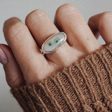 Ocean Jasper Horizontal Ring (Size 8.5) - Golden Road Crafted
