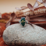 Ocean Jasper & Lone Mtn Turquoise Ring (Size 6.5) - Golden Road Crafted