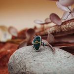 Ocean Jasper & Lone Mtn Turquoise Ring (Size 6.5) - Golden Road Crafted