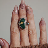 Ocean Jasper & Lone Mtn Turquoise Ring (Size 6.5) - Golden Road Crafted