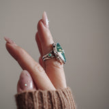 Ocean Jasper & Lone Mtn Turquoise Ring (Size 6.5) - Golden Road Crafted