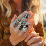 Ocean Jasper & Lone Mtn Turquoise Ring (Size 7.75) - Golden Road Crafted