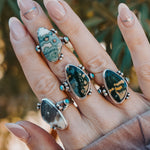 Ocean Jasper & Lone Mtn Turquoise Ring (Size 8.25) - Golden Road Crafted