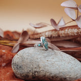 Ocean Jasper & Lone Mtn Turquoise Ring (Size 8.5) - Golden Road Crafted