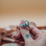 Ocean Jasper & Lone Mtn Turquoise Ring (Size 9.75) - Golden Road Crafted