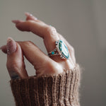 Ocean Jasper & Lone Mtn Turquoise Ring (Size 9.75) - Golden Road Crafted