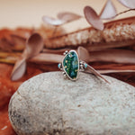 Ocean Jasper & Lone Mtn Turquoise Ring (Size 9.75) - Golden Road Crafted