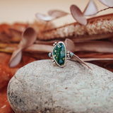 Ocean Jasper & Lone Mtn Turquoise Ring (Size 9.75) - Golden Road Crafted