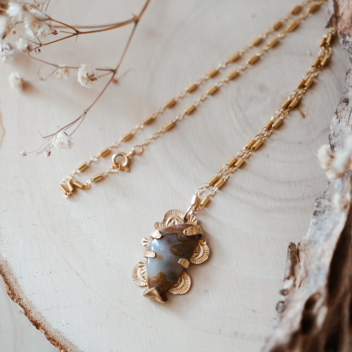 Ocean Jasper Necklace - Golden Road Crafted