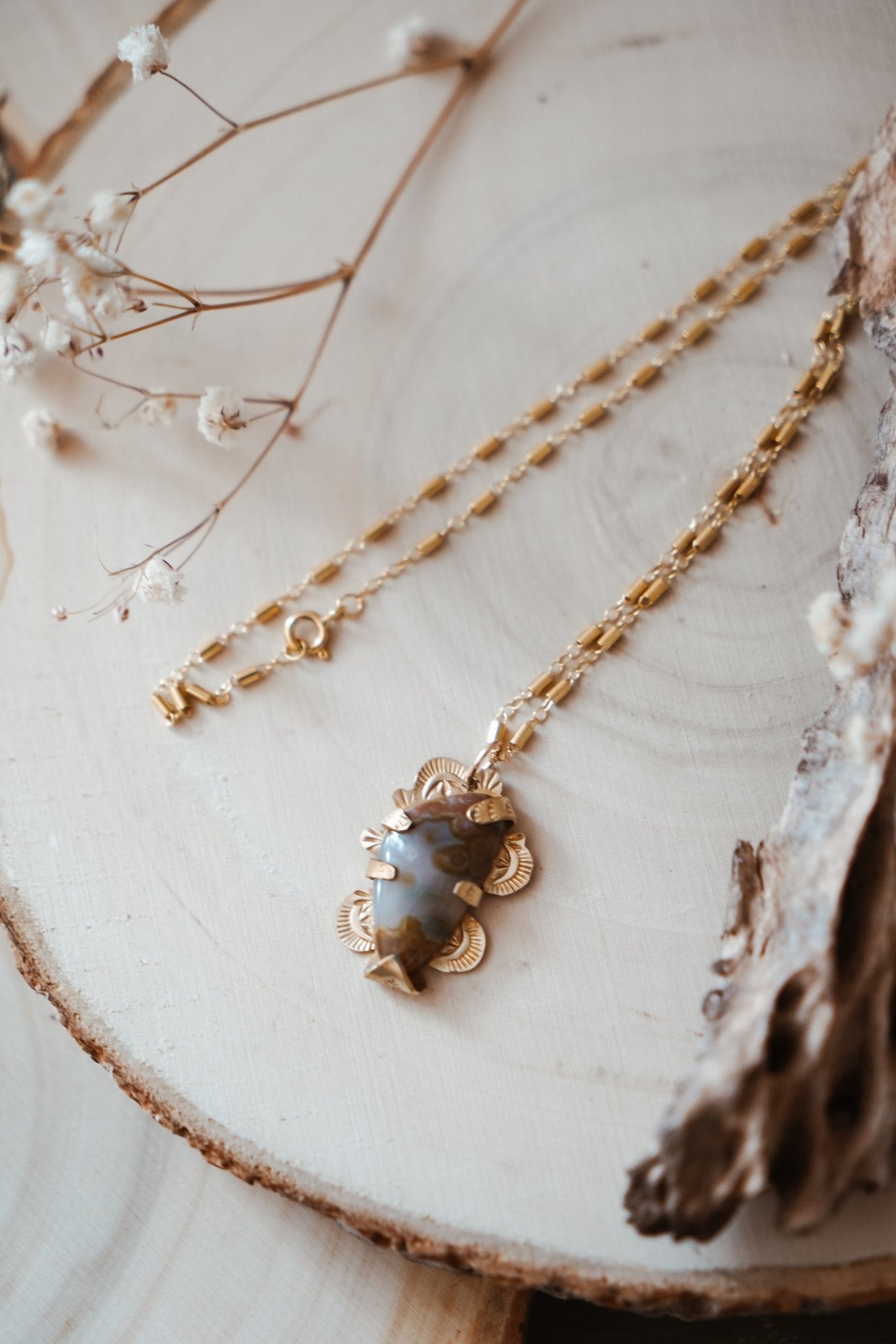 Ocean Jasper Necklace - Golden Road Crafted