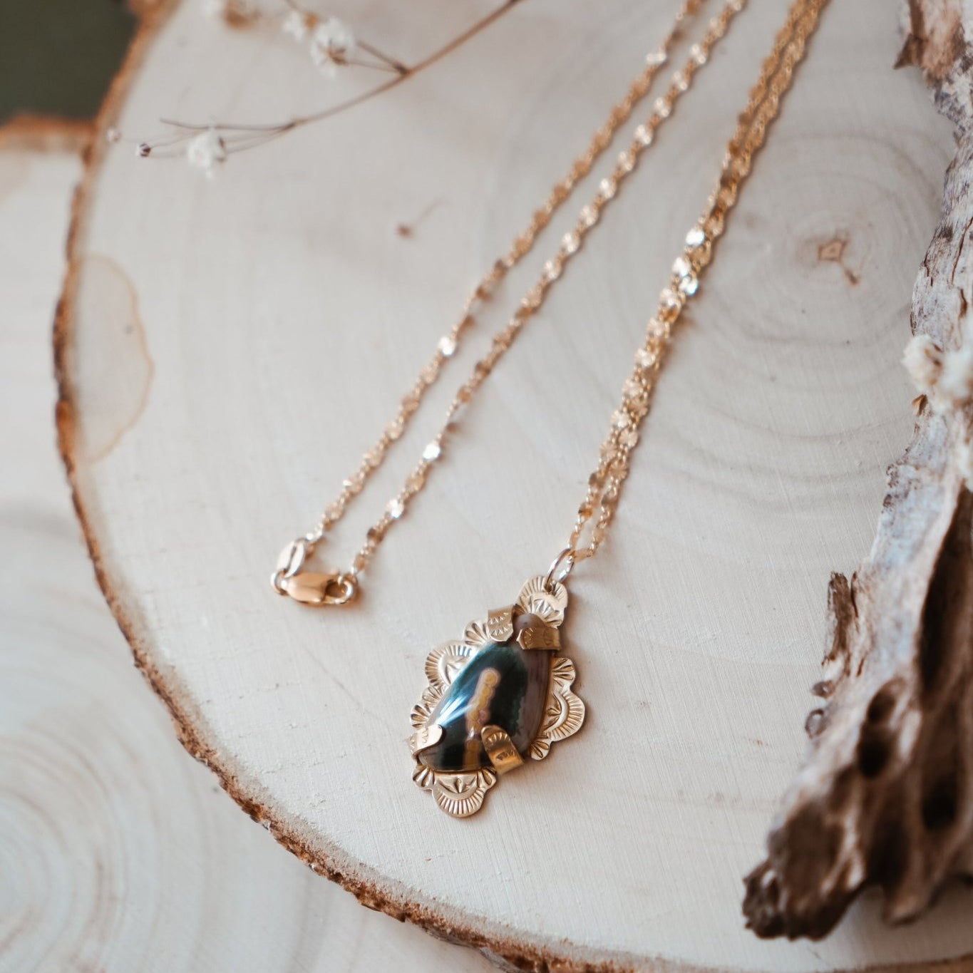 Ocean Jasper Necklace - Golden Road Crafted
