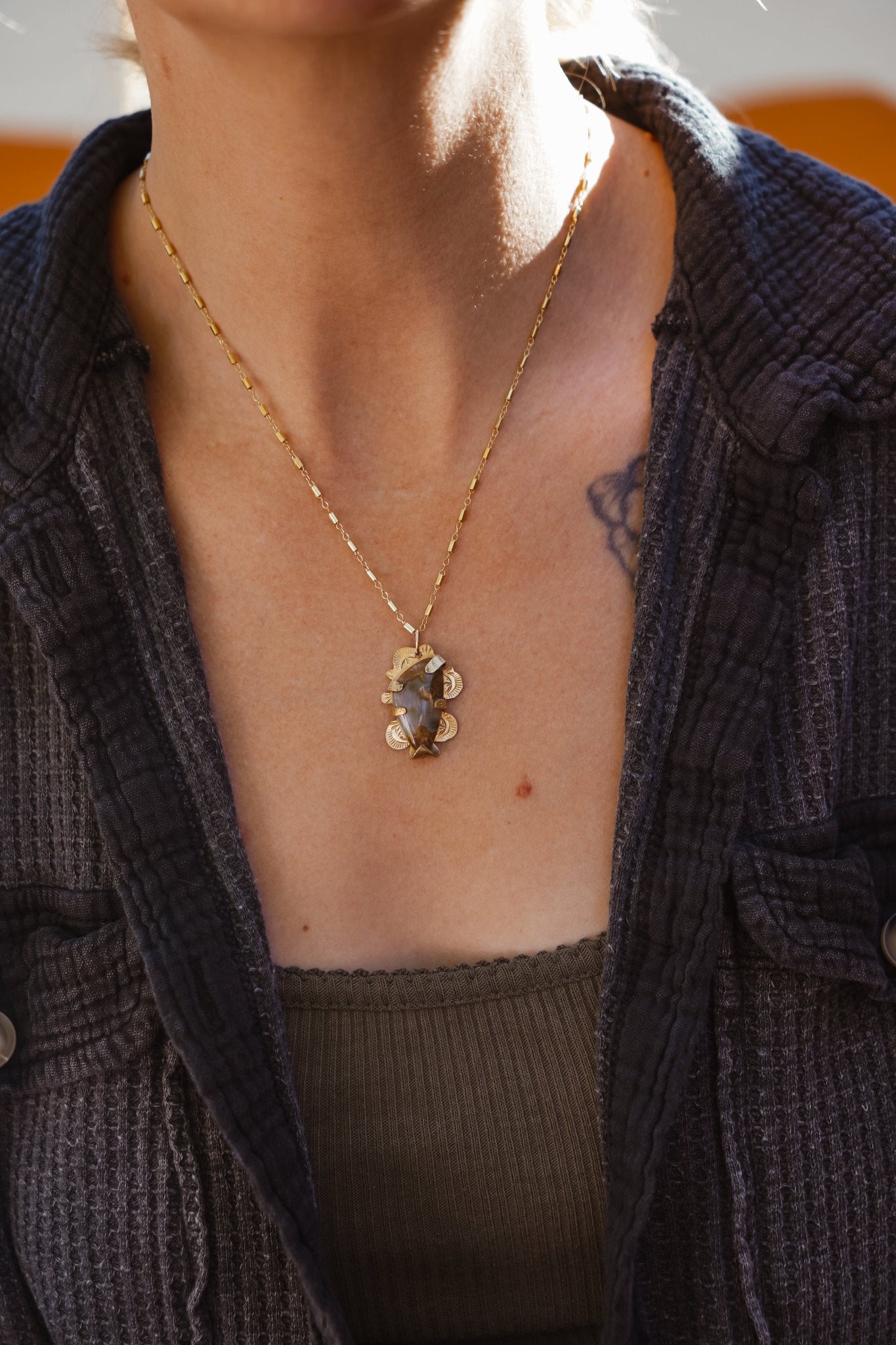 Ocean Jasper Necklace - Golden Road Crafted