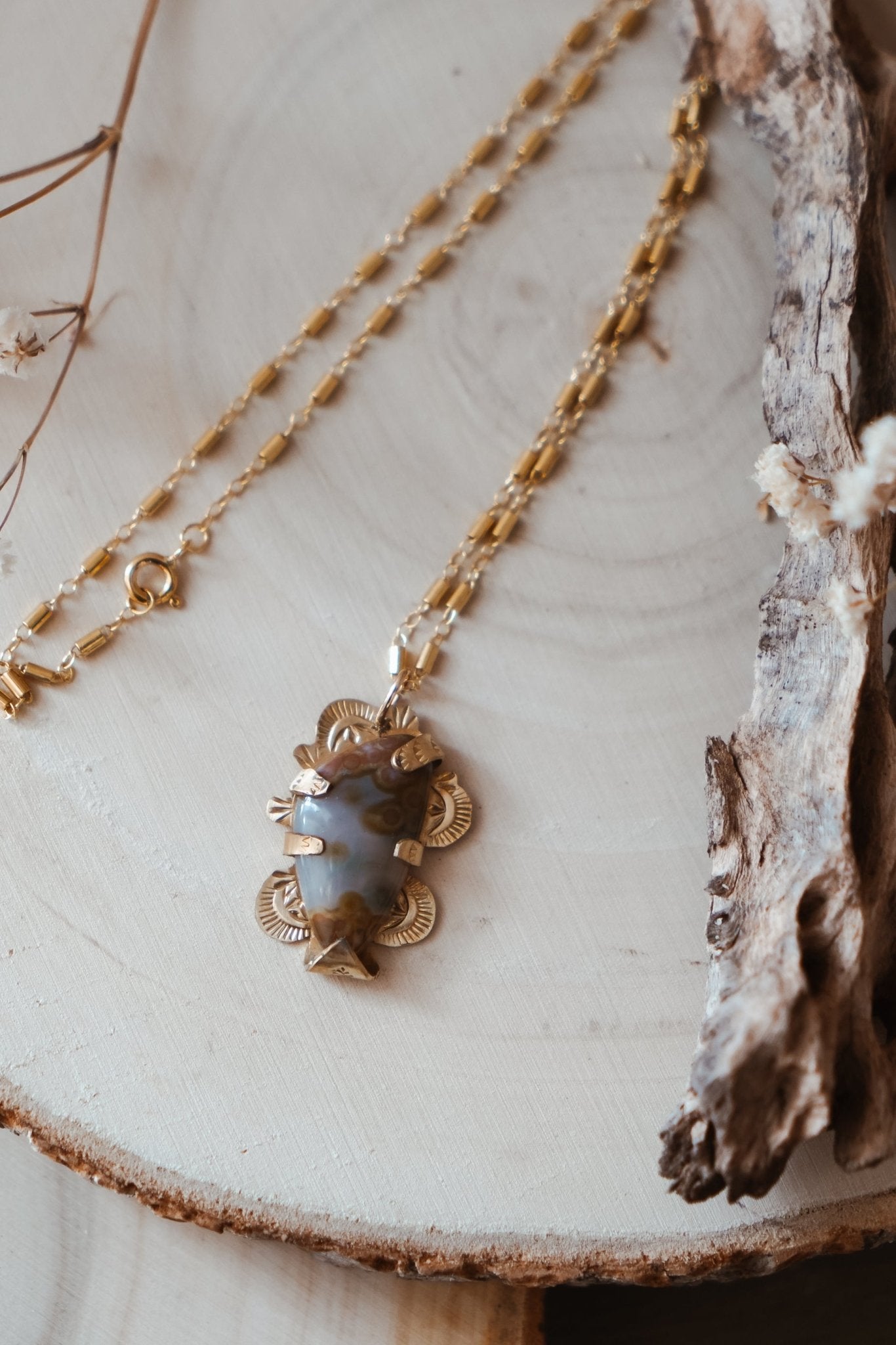 Ocean Jasper Necklace - Golden Road Crafted