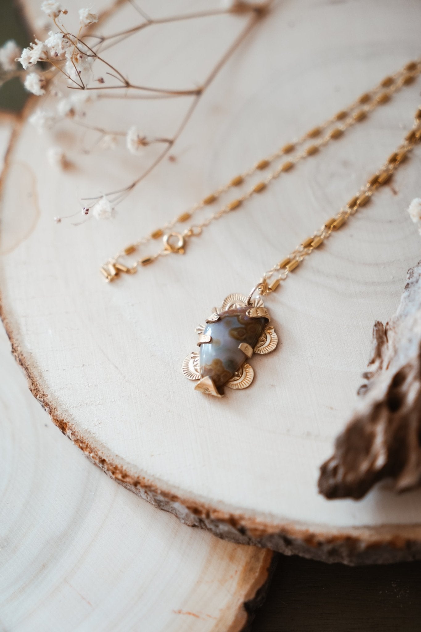 Ocean Jasper Necklace - Golden Road Crafted