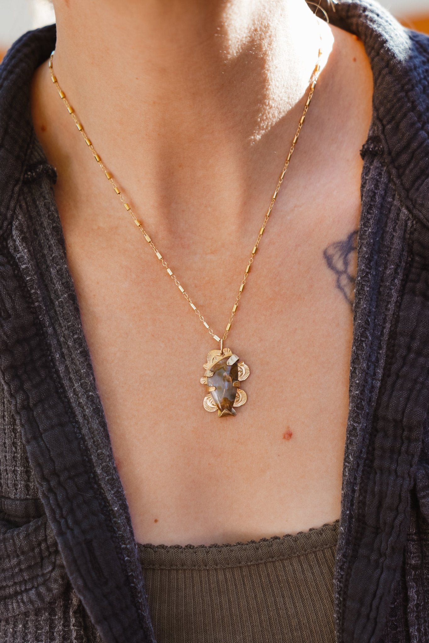 Ocean Jasper Necklace - Golden Road Crafted