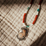 Ocean Jasper Necklace with Red Jasper, Shell, & Turquoise Beads - Golden Road Crafted