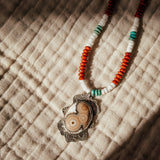Ocean Jasper Necklace with Red Jasper, Shell, & Turquoise Beads - Golden Road Crafted