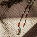 Ocean Jasper Necklace with Red Jasper, Shell, & Turquoise Beads - Golden Road Crafted
