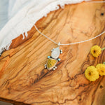 Ocean Jasper, Rainbow Moonstone, & Lone Mtn Turquoise Pendant - Golden Road Crafted
