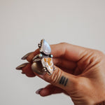 Ocean Jasper, Rainbow Moonstone, & Lone Mtn Turquoise Ring (Size 6.5) - Golden Road Crafted