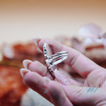 Ocean Jasper, Rainbow Moonstone, & Lone Mtn Turquoise Ring (Size 6.75) - Golden Road Crafted