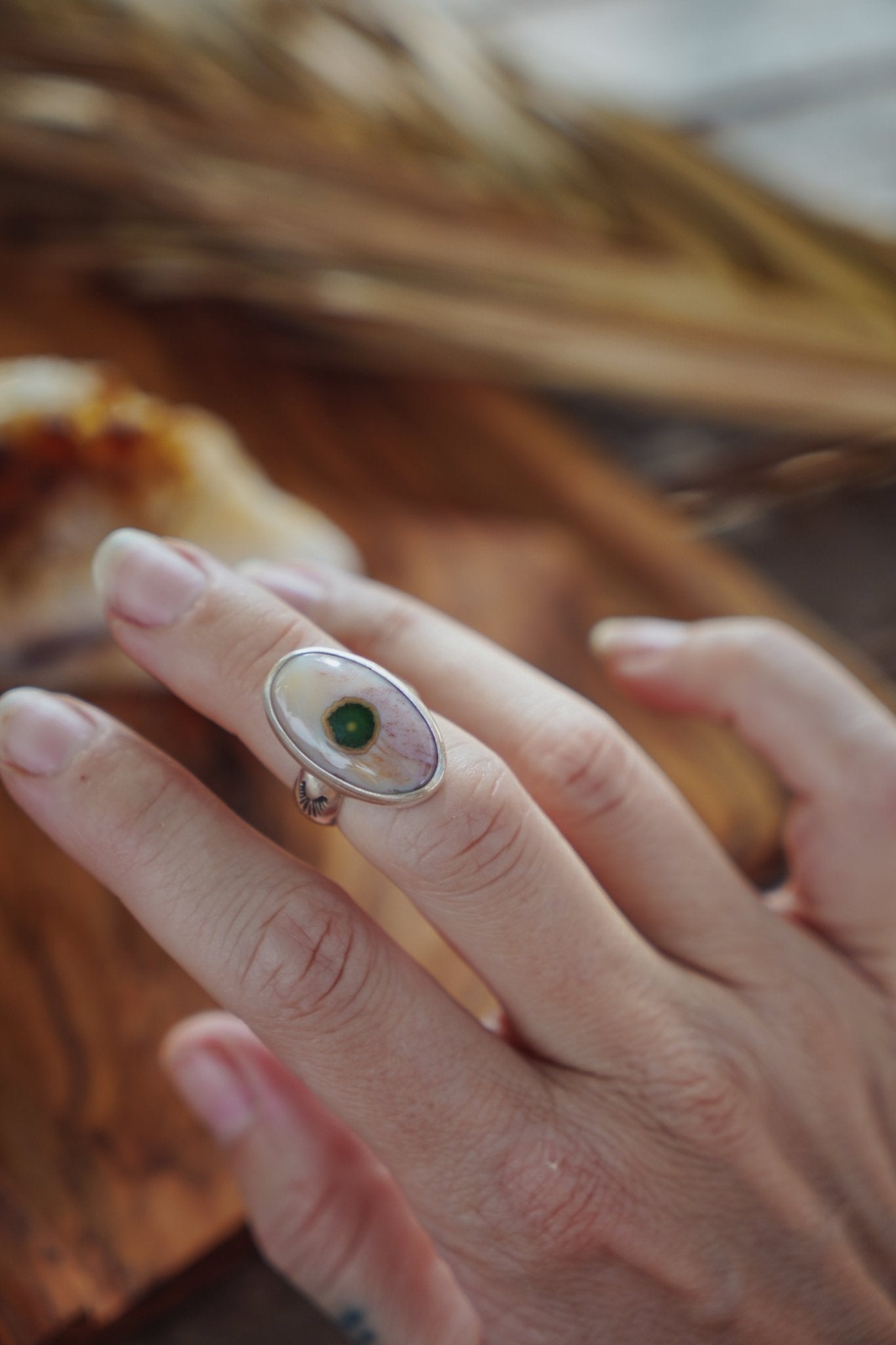 Ocean Jasper Ring (Size 5.5) - Golden Road Crafted