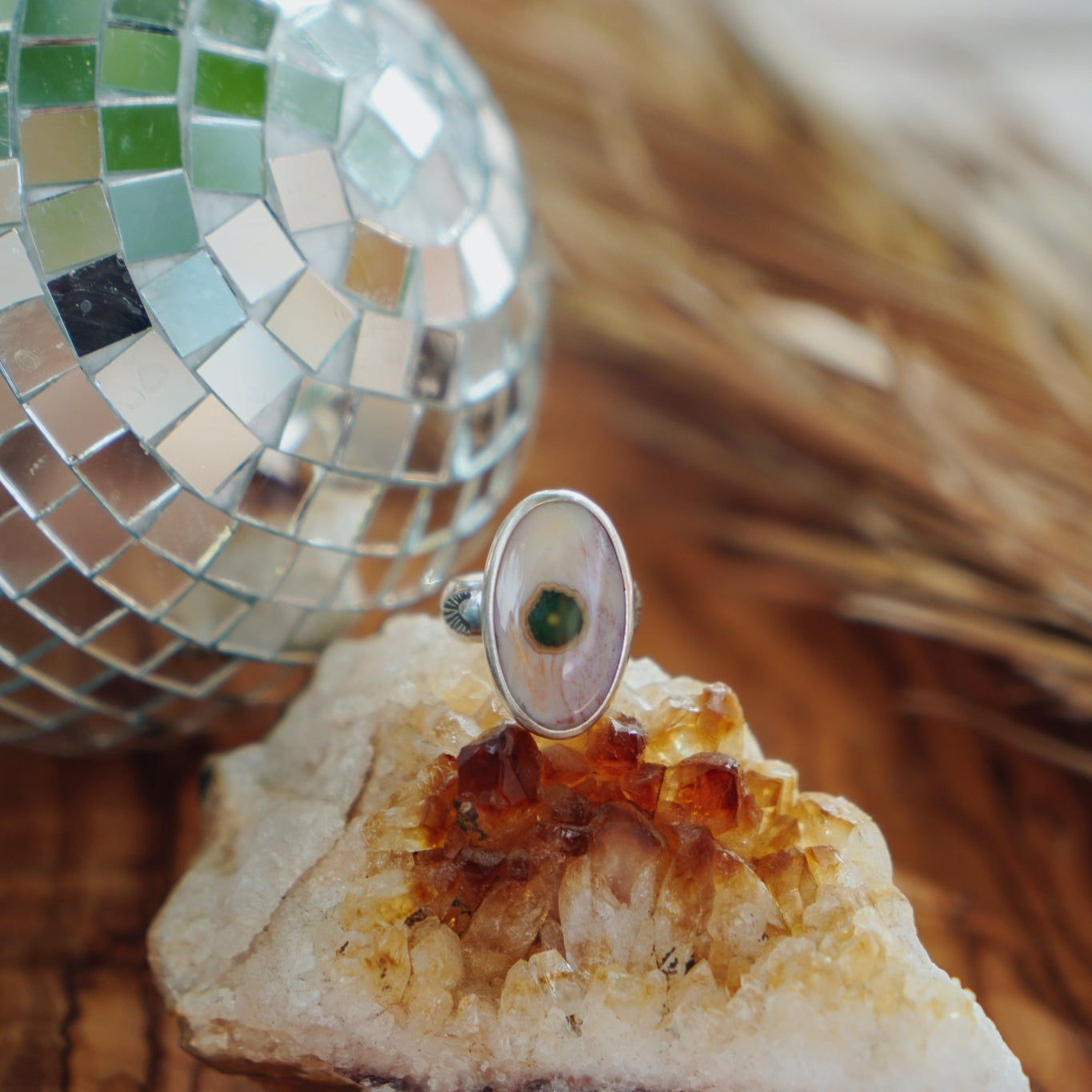 Ocean Jasper Ring (Size 5.5) - Golden Road Crafted
