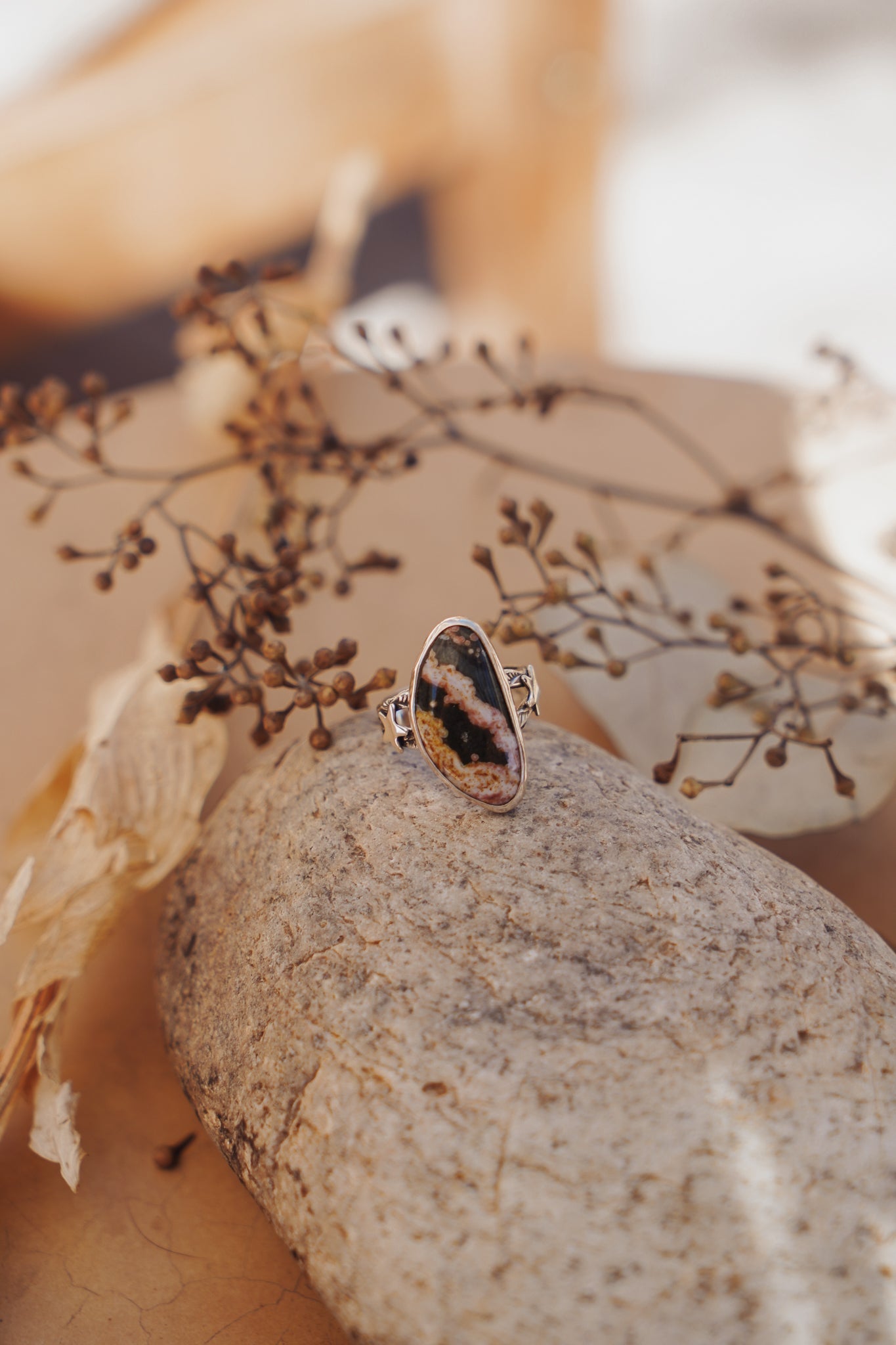 Ocean Jasper Ring (Size 6) - Golden Road Crafted