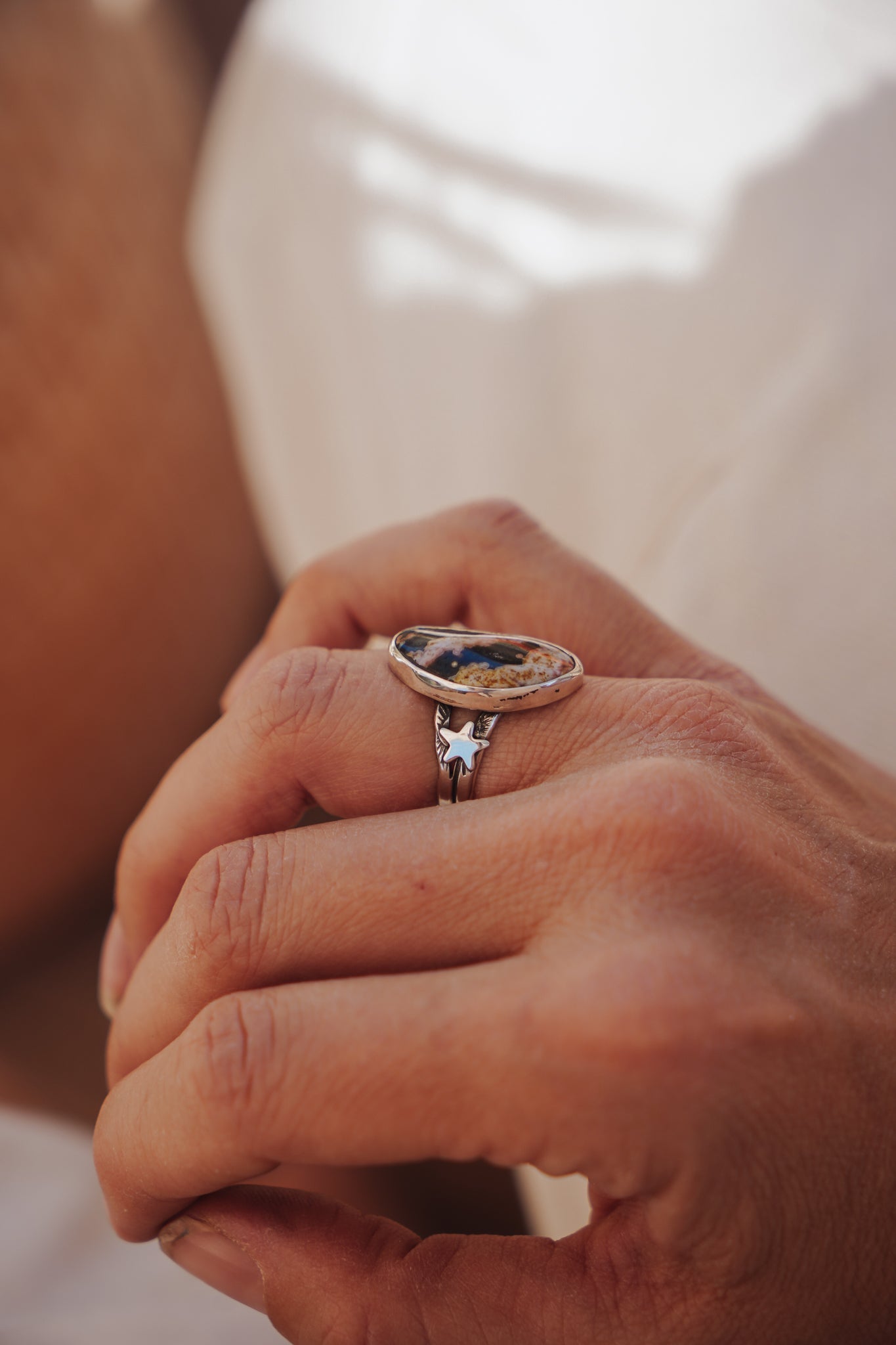 Ocean Jasper Ring (Size 6) - Golden Road Crafted