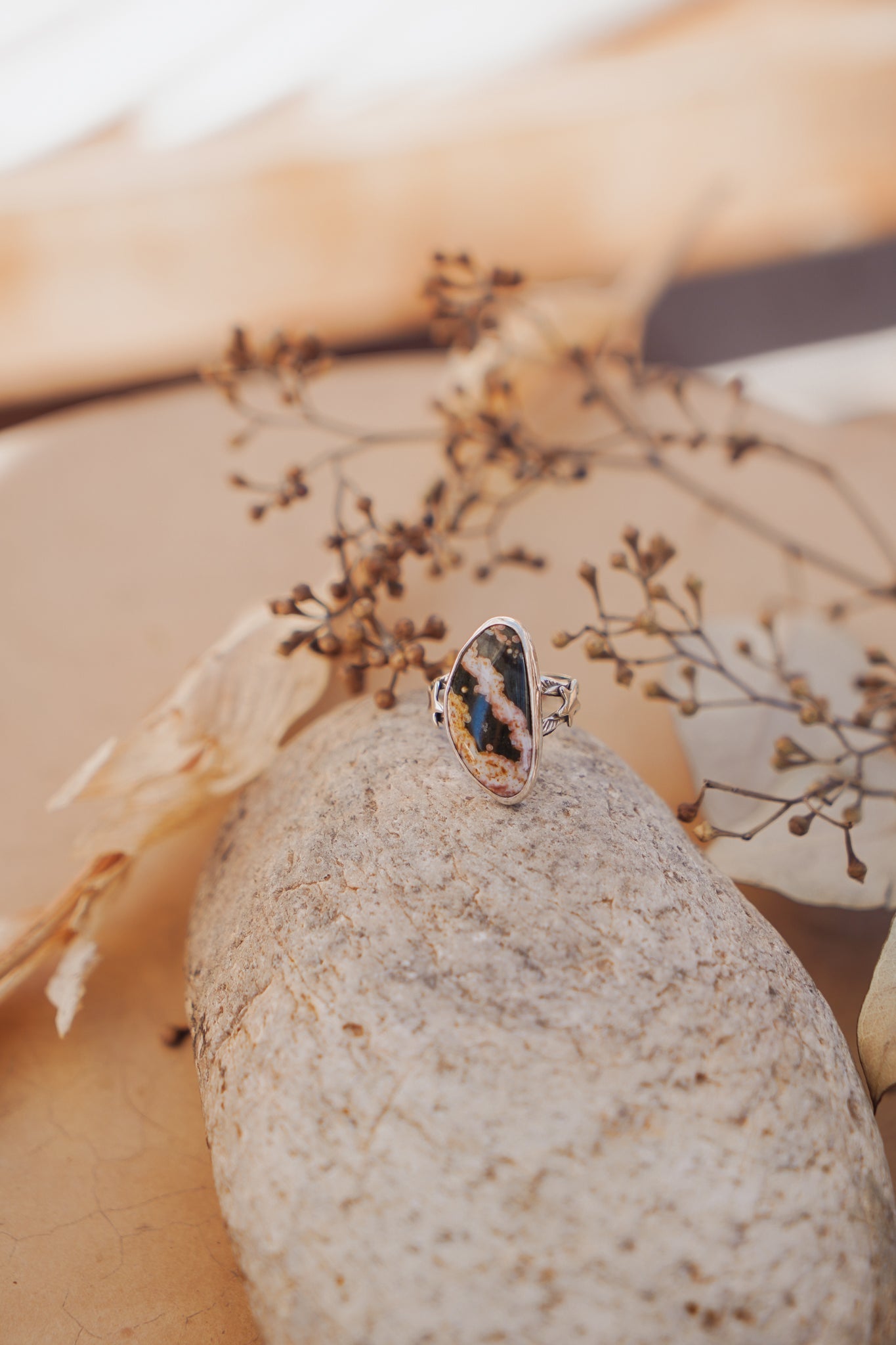 Ocean Jasper Ring (Size 6) - Golden Road Crafted