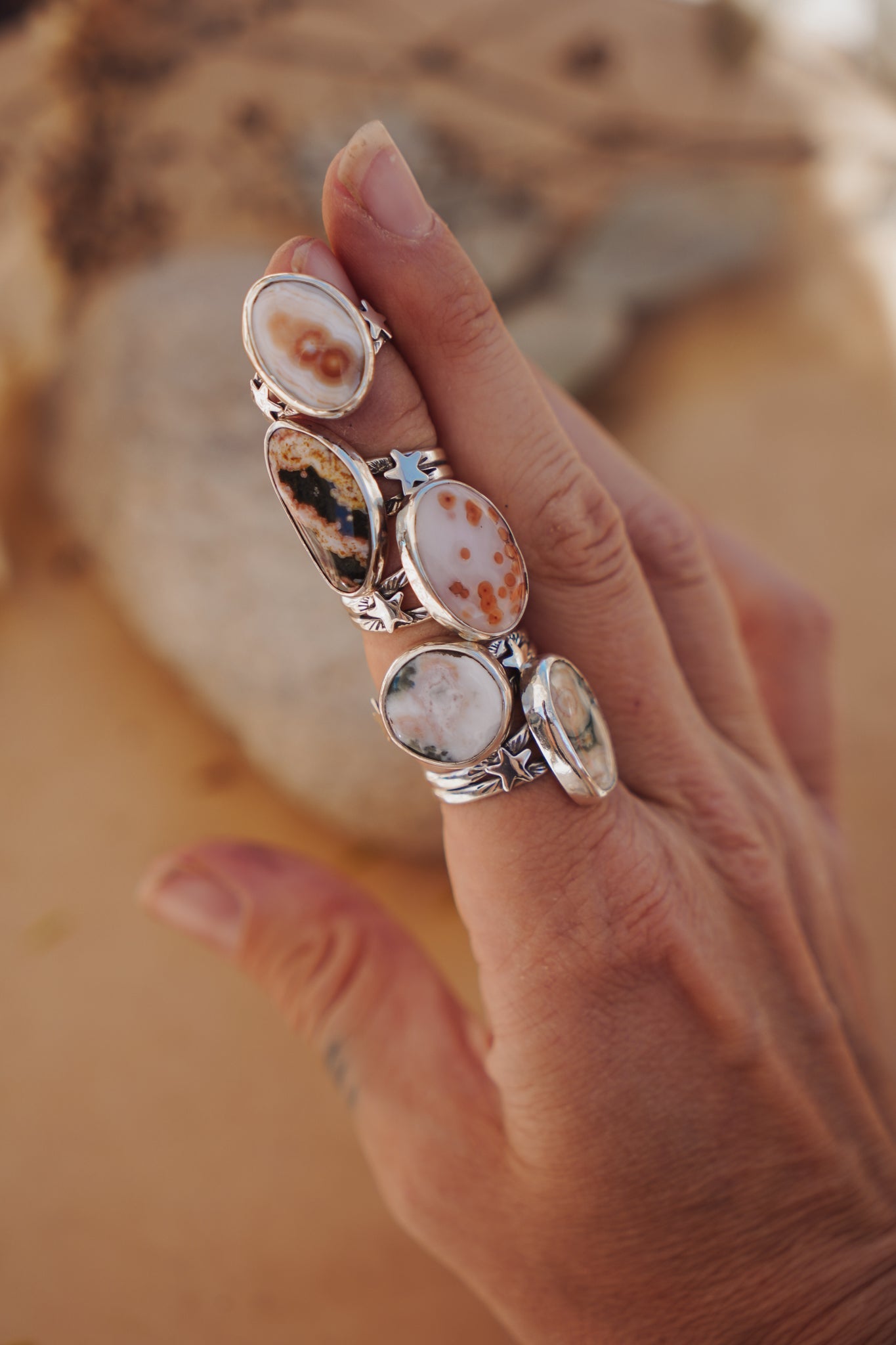 Ocean Jasper Ring (Size 7) - Golden Road Crafted