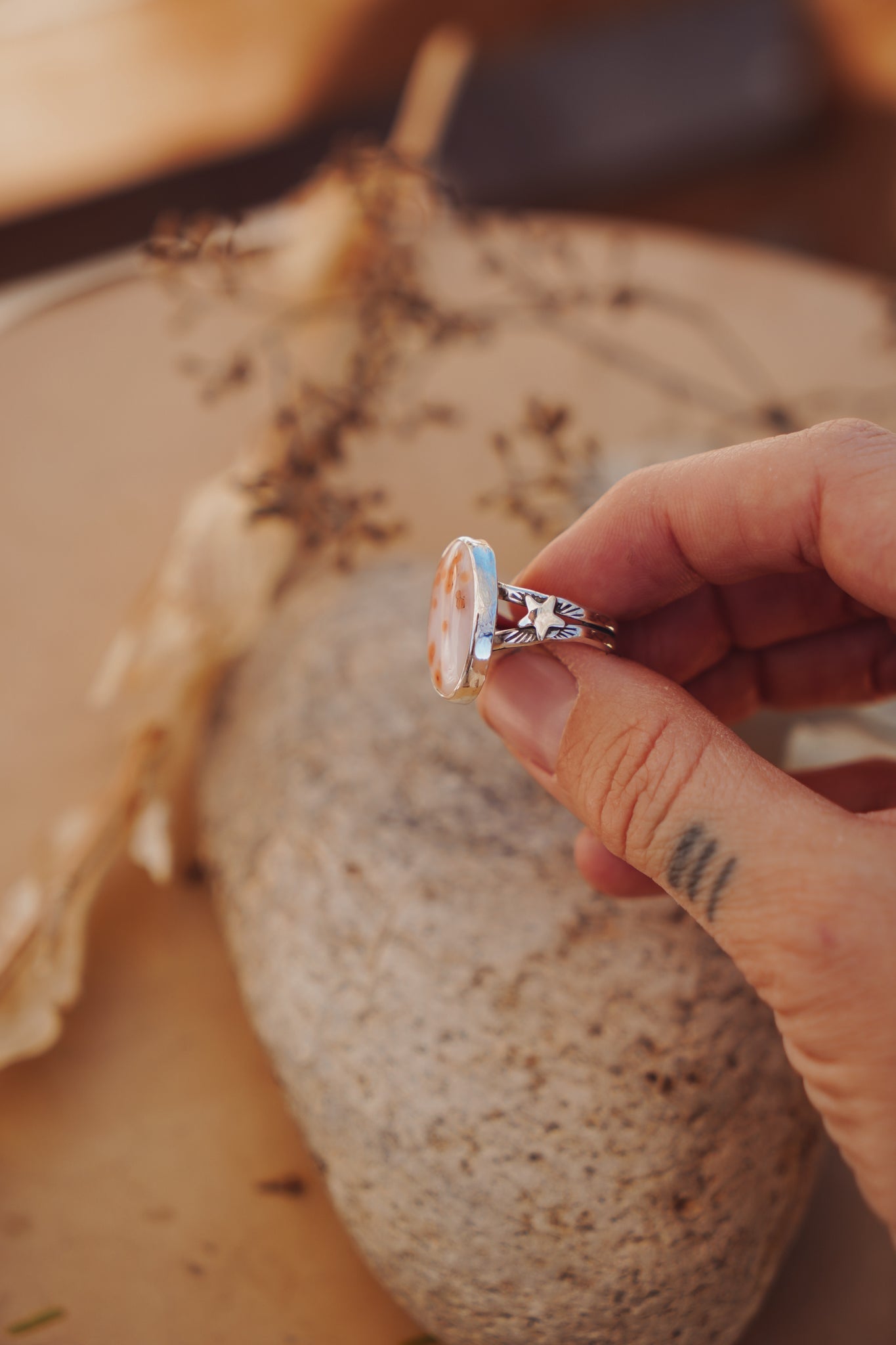 Ocean Jasper Ring (Size 7) - Golden Road Crafted