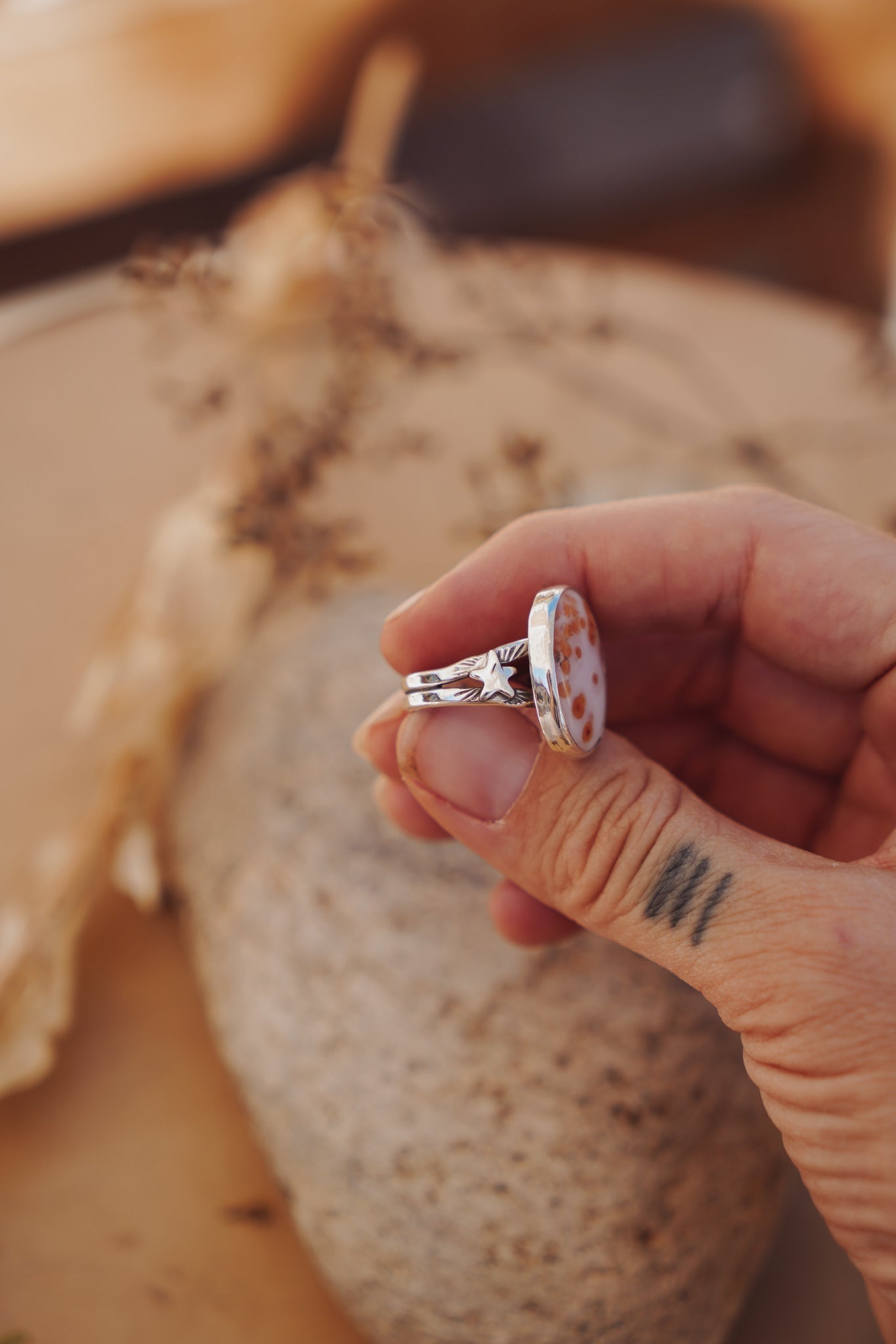 Ocean Jasper Ring (Size 7) - Golden Road Crafted