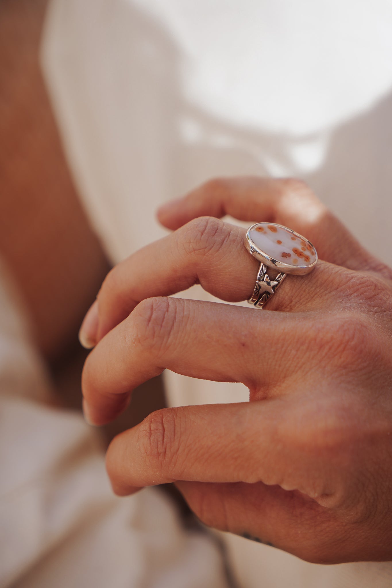 Ocean Jasper Ring (Size 7) - Golden Road Crafted