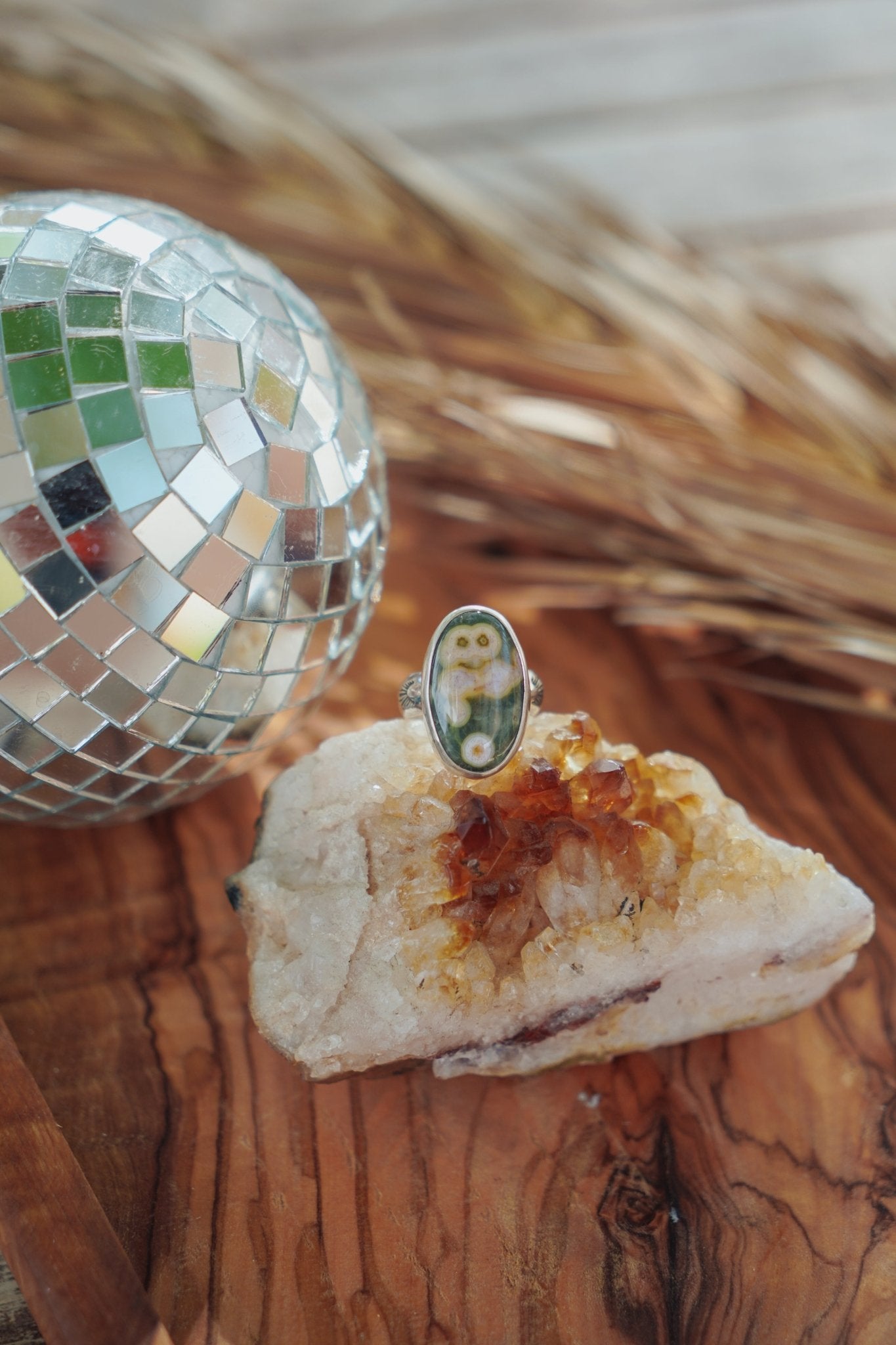 Ocean Jasper Ring (Size 7) - Golden Road Crafted