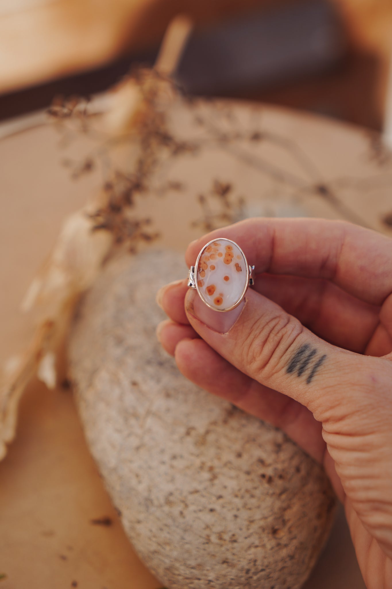 Ocean Jasper Ring (Size 7) - Golden Road Crafted