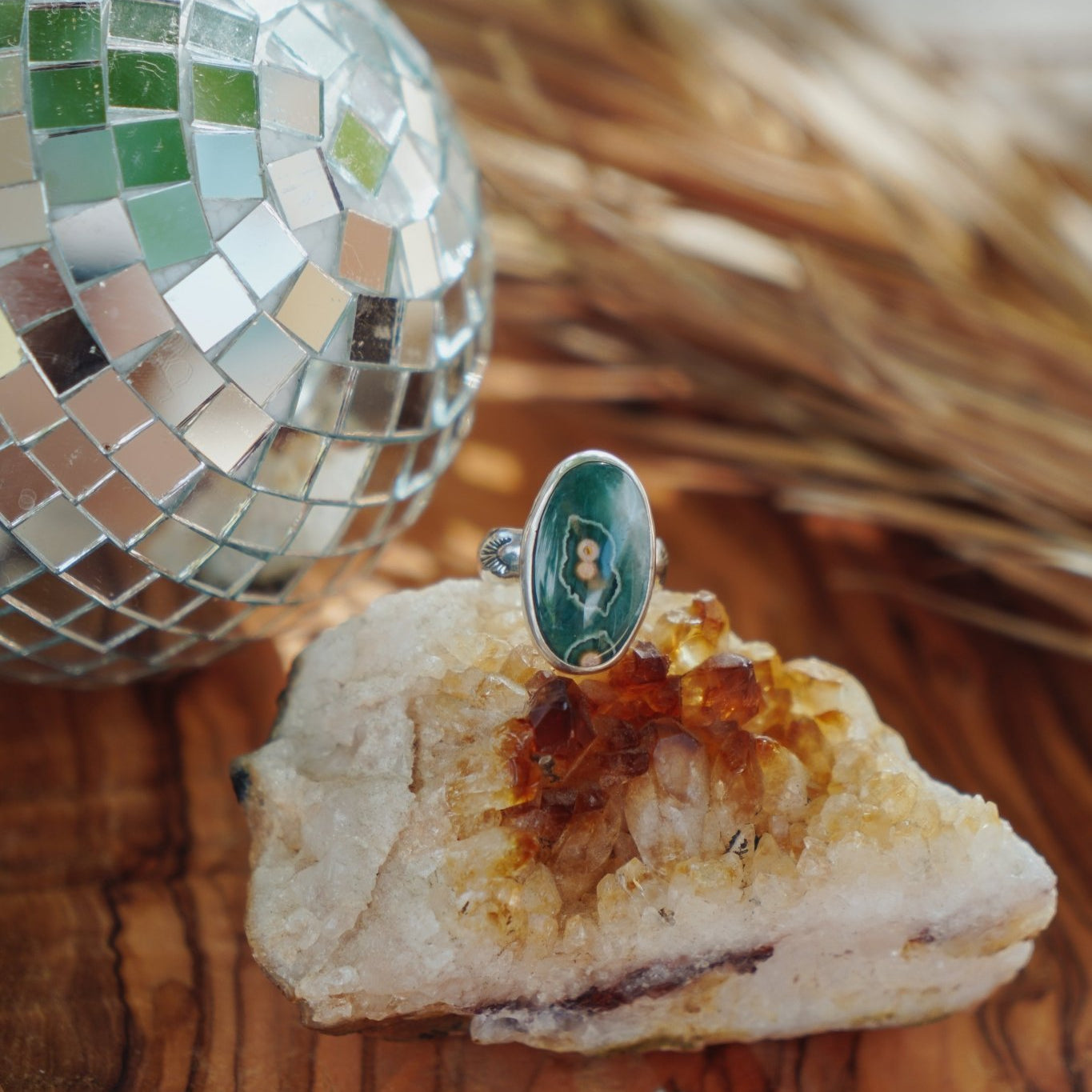 Ocean Jasper Ring (Size 7.5) - Golden Road Crafted