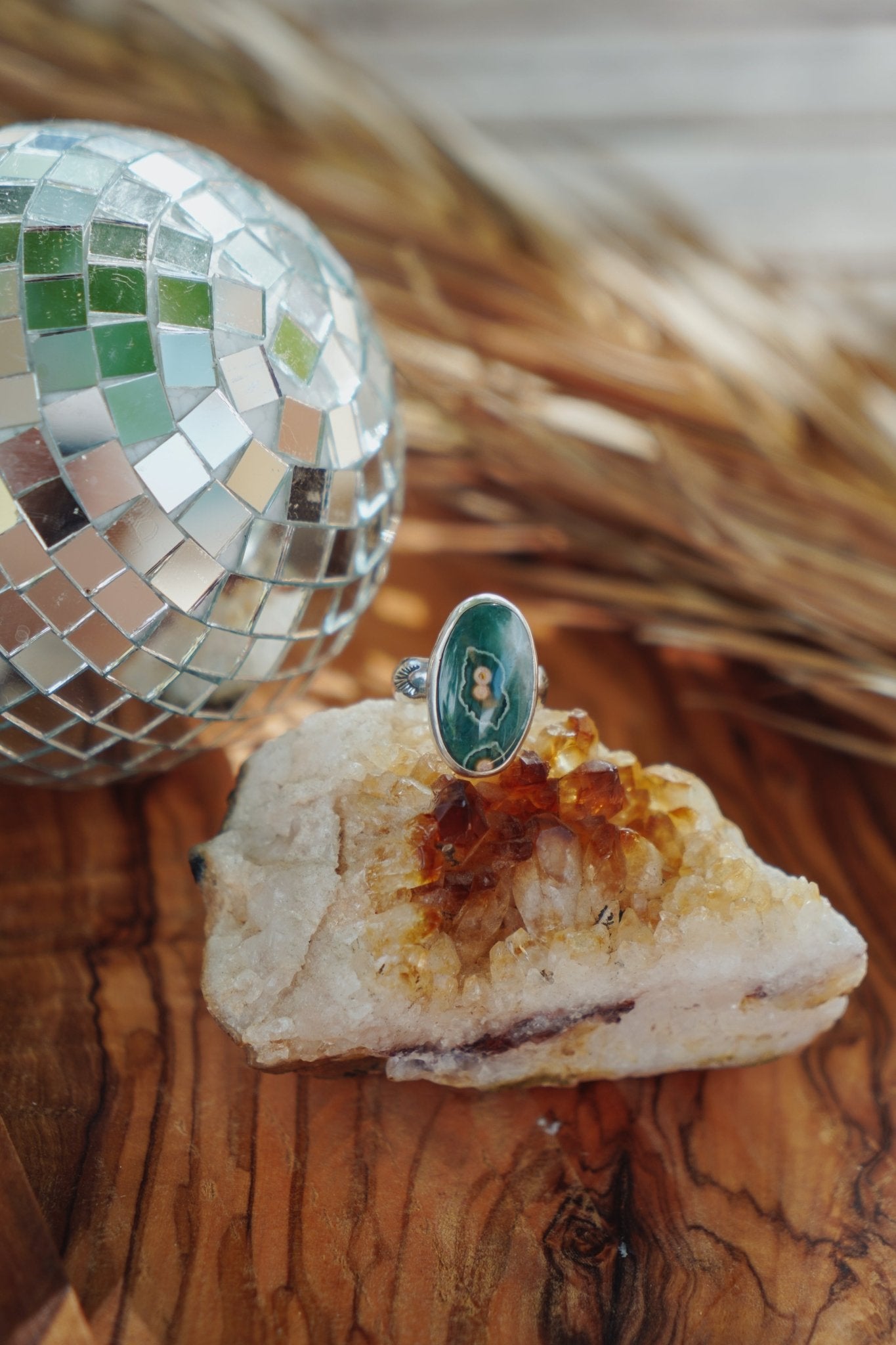 Ocean Jasper Ring (Size 7.5) - Golden Road Crafted