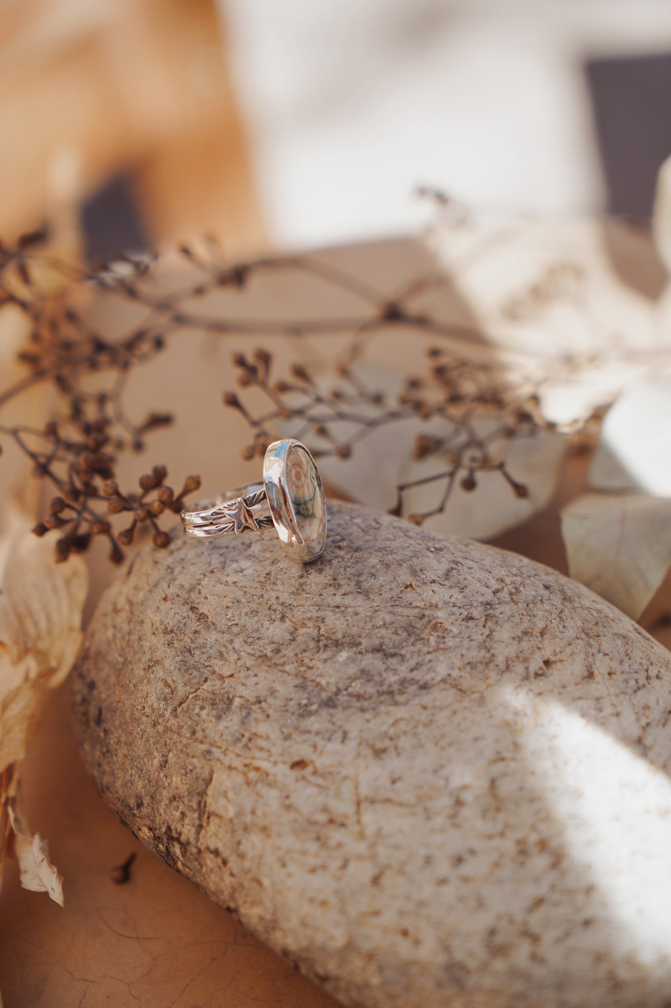 Ocean Jasper Ring (Size 7.75) - Golden Road Crafted