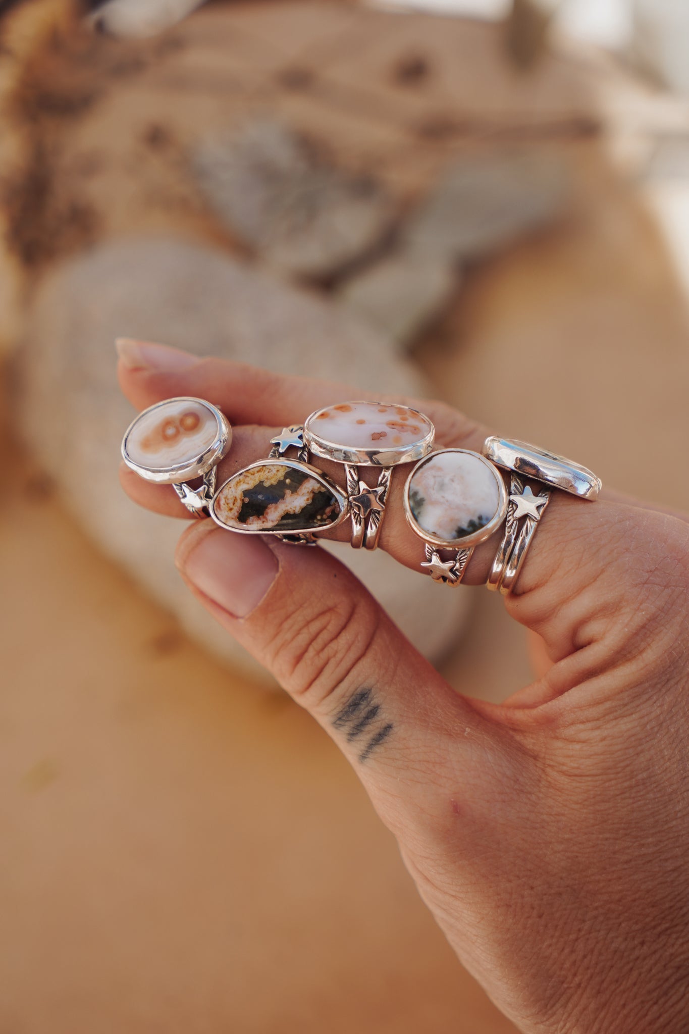 Ocean Jasper Ring (Size 7.75) - Golden Road Crafted