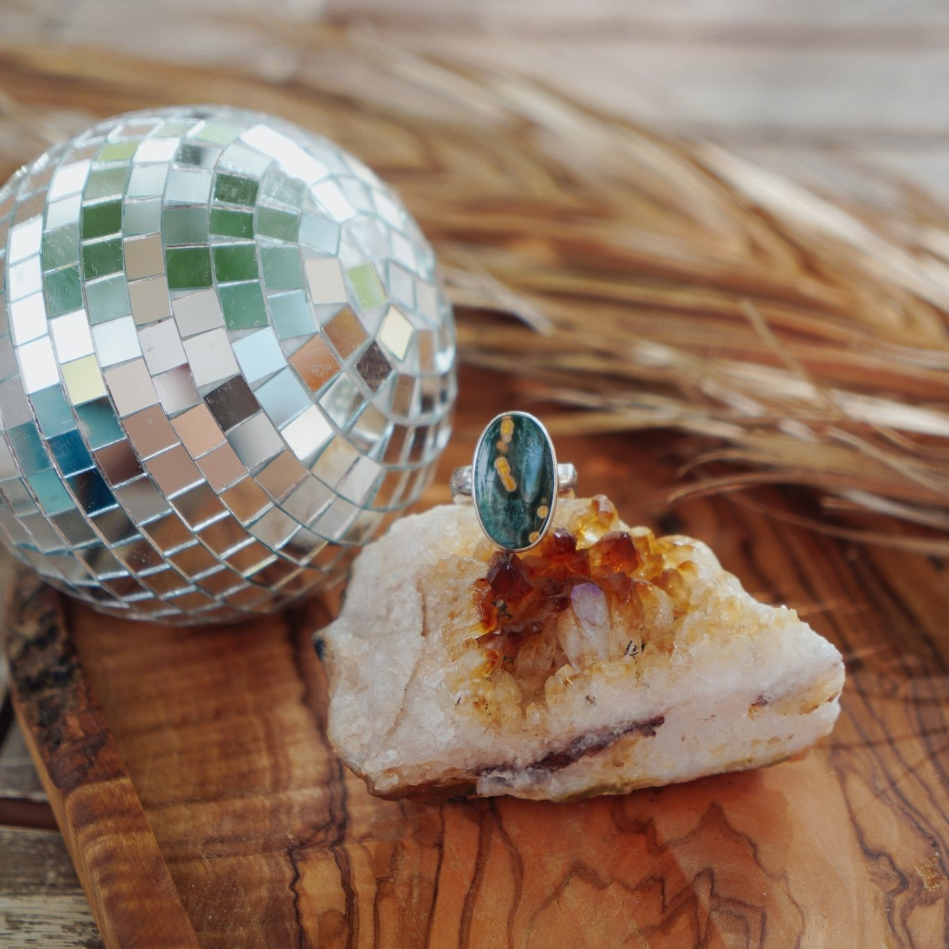 Ocean Jasper Ring (Size 8) - Golden Road Crafted