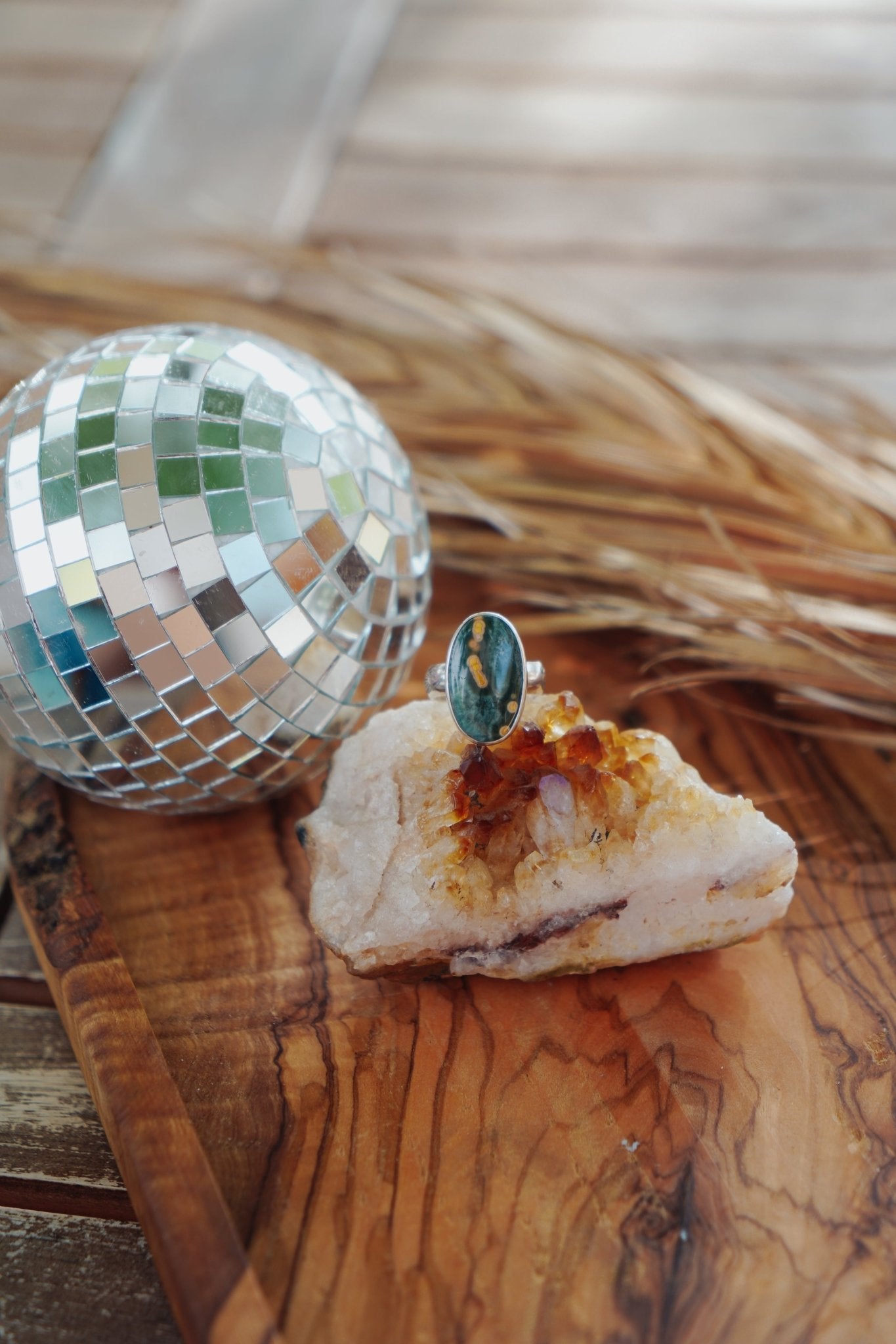 Ocean Jasper Ring (Size 8) - Golden Road Crafted