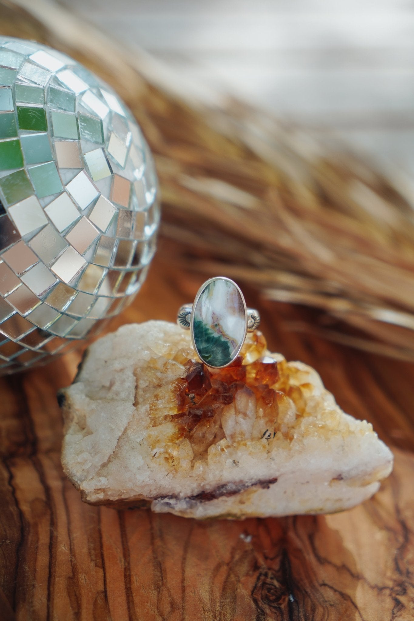 Ocean Jasper Ring (Size 8.75) - Golden Road Crafted