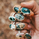 Ocean Jasper Ring (Size 8.75) - Golden Road Crafted