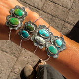 Out West Adjustable Bracelet in Campitos & Royston Turquoise - Golden Road Crafted