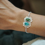 Out West Adjustable Bracelet in Emerald Valley & Hubei Turquoise - Golden Road Crafted
