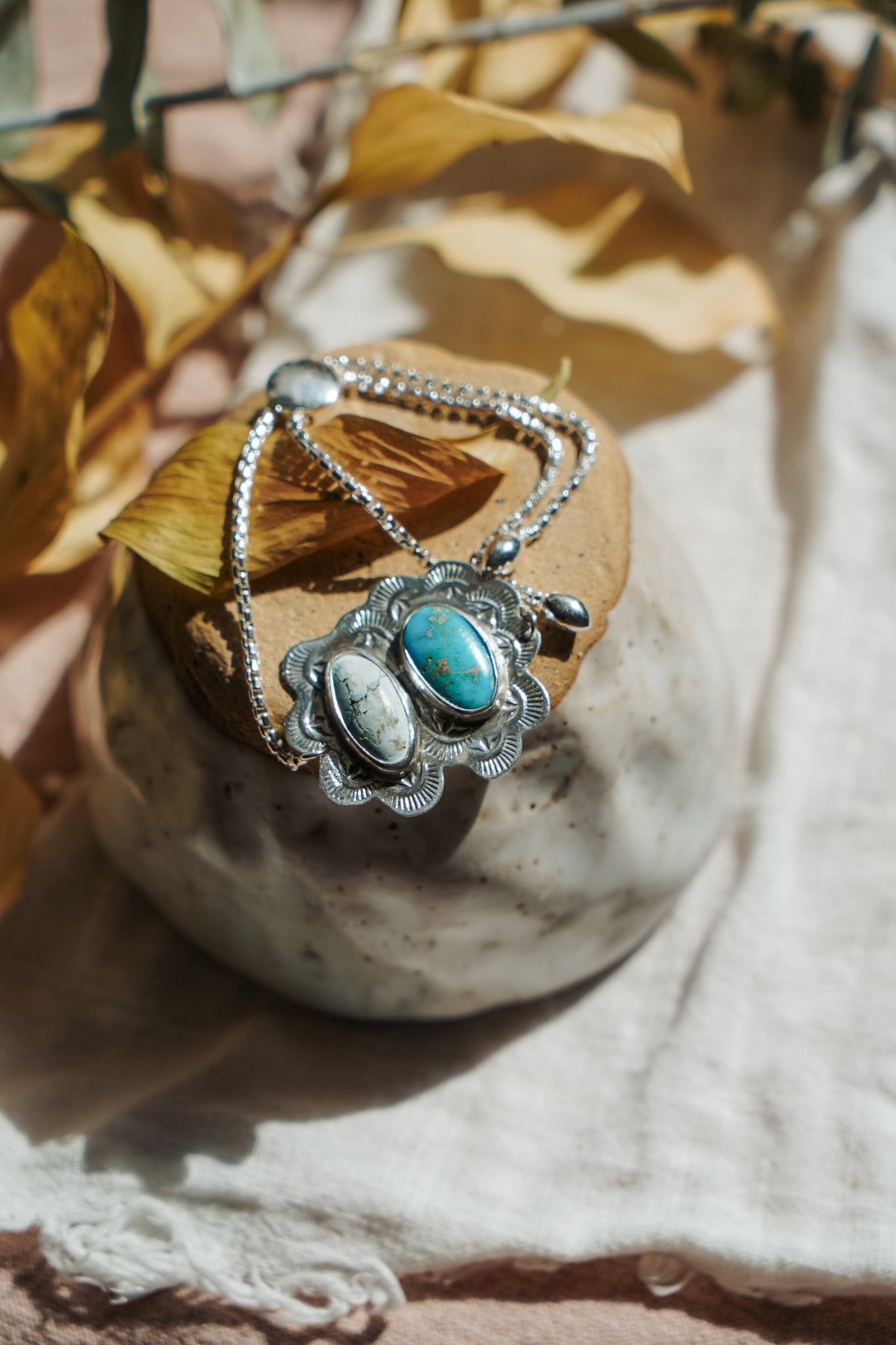 Out West Adjustable Bracelet in Golden Hills & Sonoran Gem Turquoise - Golden Road Crafted